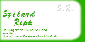 szilard ripp business card