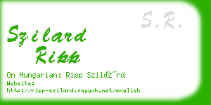 szilard ripp business card